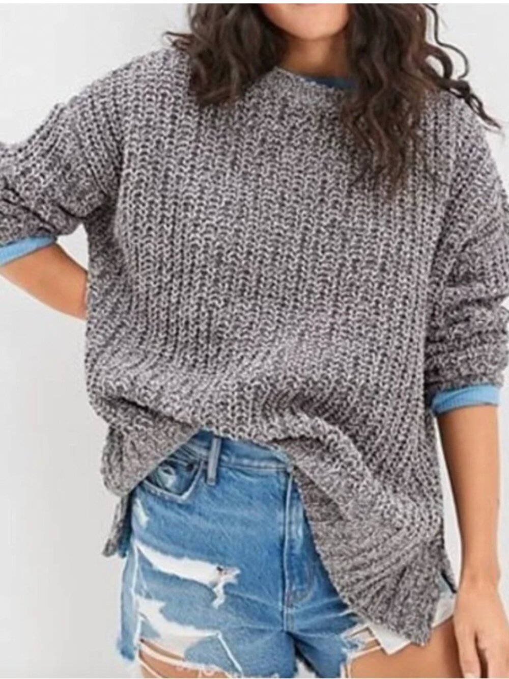 American Eagle women’s chunky knit chenille sweater size S